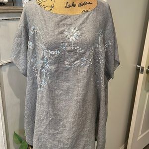 Trezo grey and sparkle oversized tunic one size